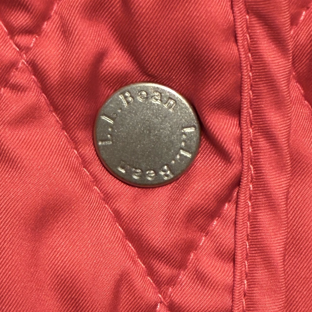 LL Bean Diamond Quilted Plaid Lining coral Women’s Riding Jacket Small 268156 - Picture 3 of 12